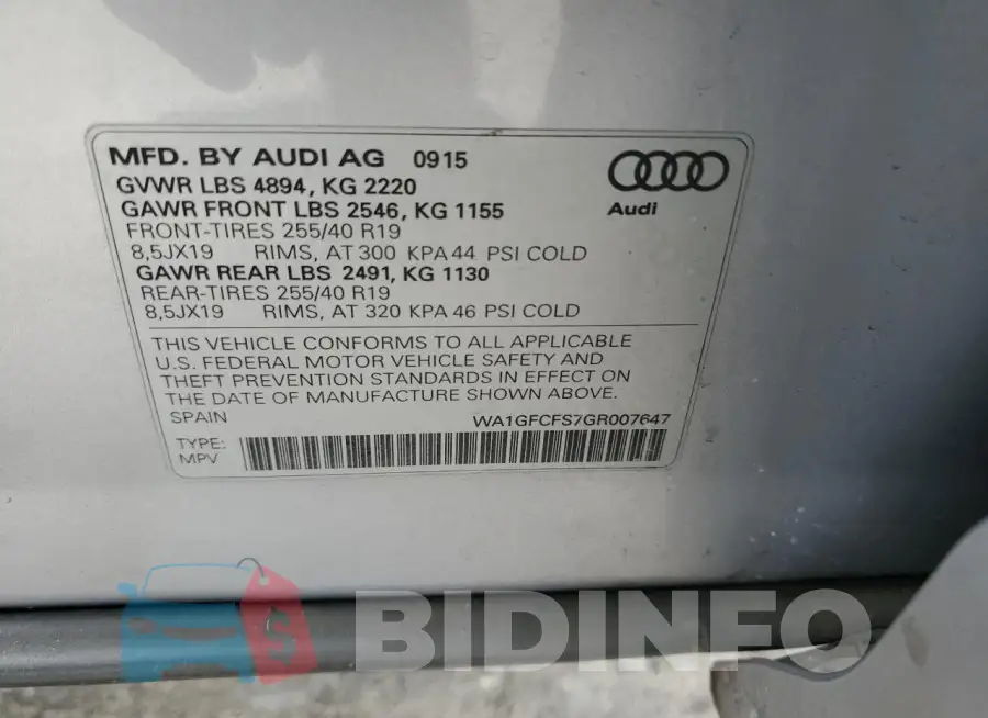WA1GFCFS7GR007647 Photo# 14