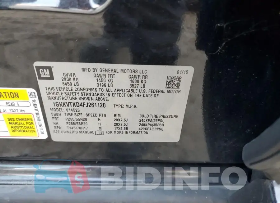 1GKKVTKD4FJ261120 Photo# 13