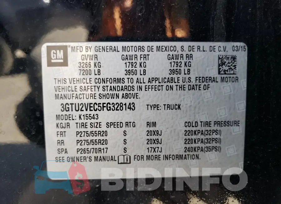3GTU2VEC5FG328143 Photo# 12