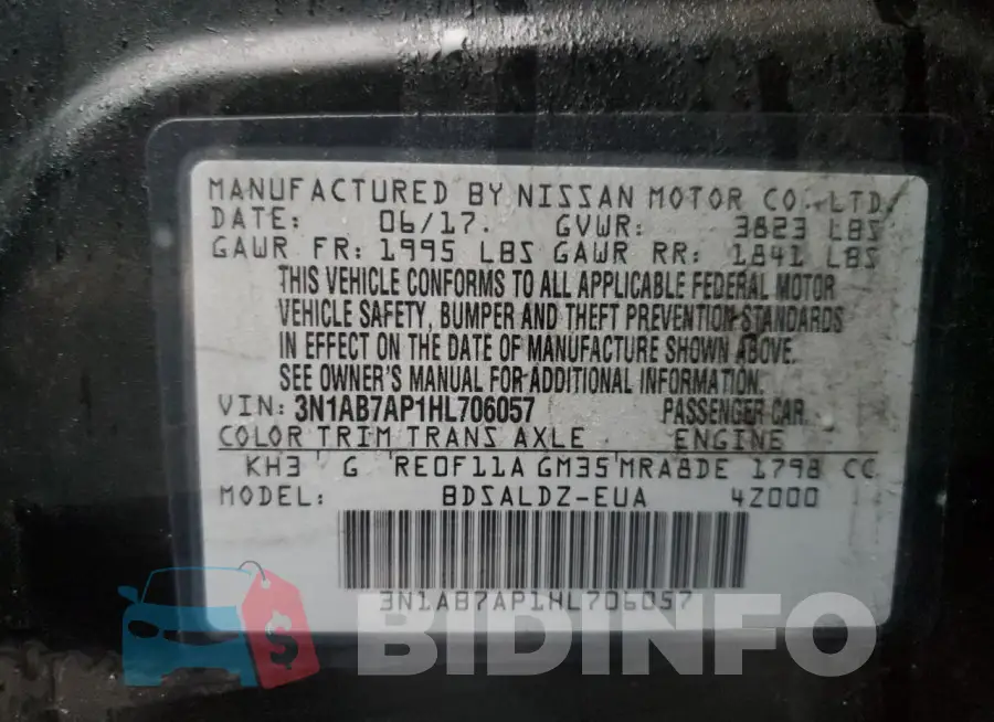 3N1AB7AP1HL706057 Photo# 12