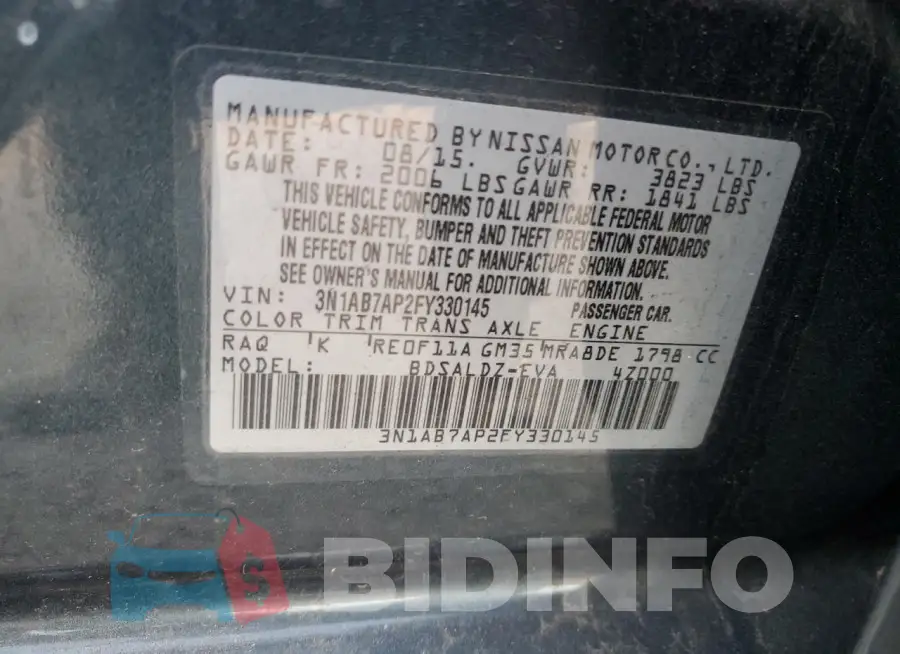 3N1AB7AP2FY330145 Photo# 13