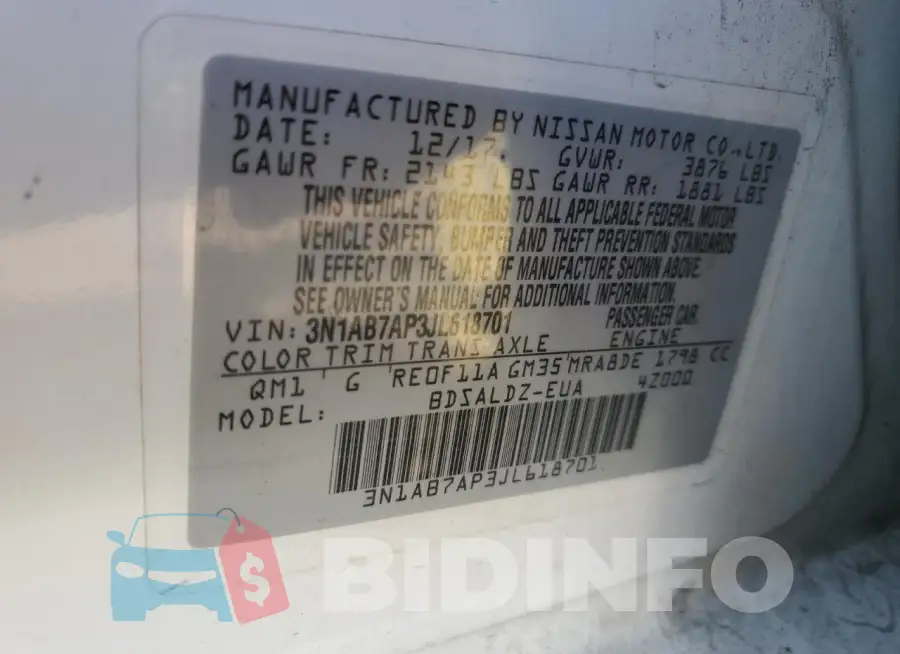 3N1AB7AP3JL618701 Photo# 12