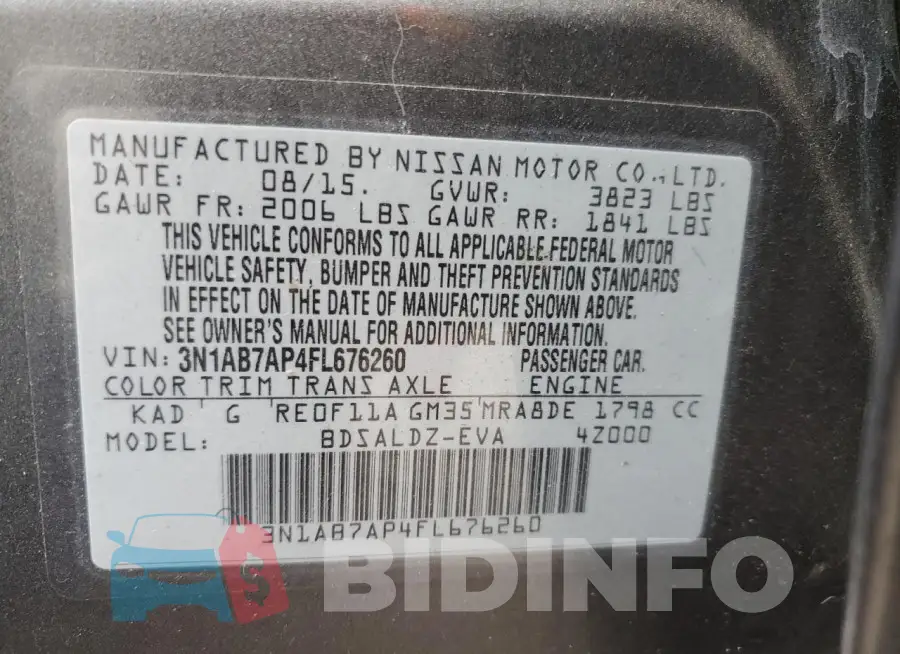 3N1AB7AP4FL676260 Photo# 12