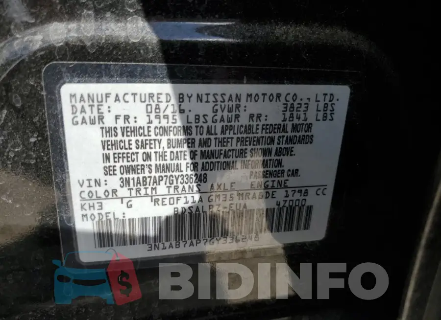 3N1AB7AP7GY336248 Photo# 12
