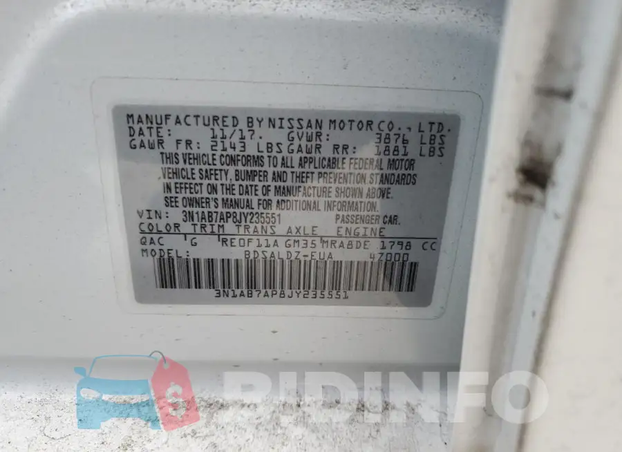3N1AB7AP8JY235551 Photo# 12