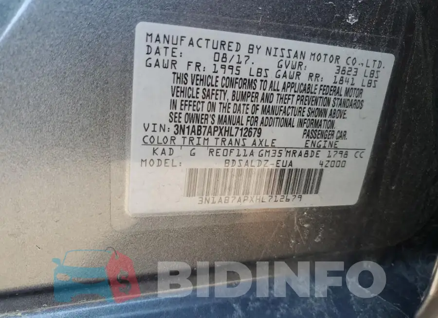 3N1AB7APXHL712679 Photo# 12