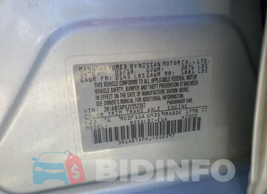 3N1AB7APXJY252397 Photo# 13