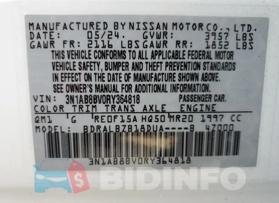 3N1AB8BV0RY364818 Photo# 12