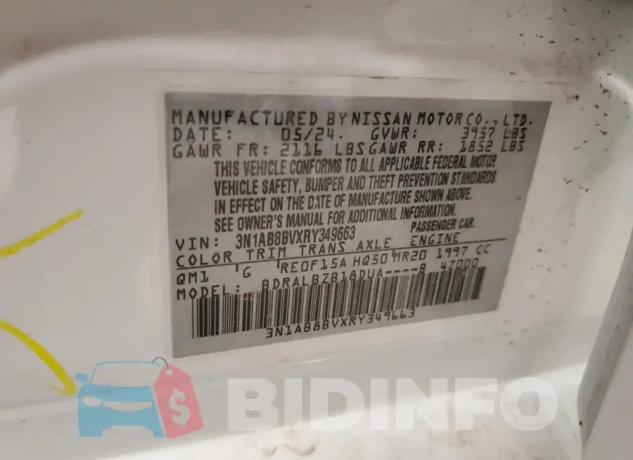 3N1AB8BVXRY349663 Photo# 13
