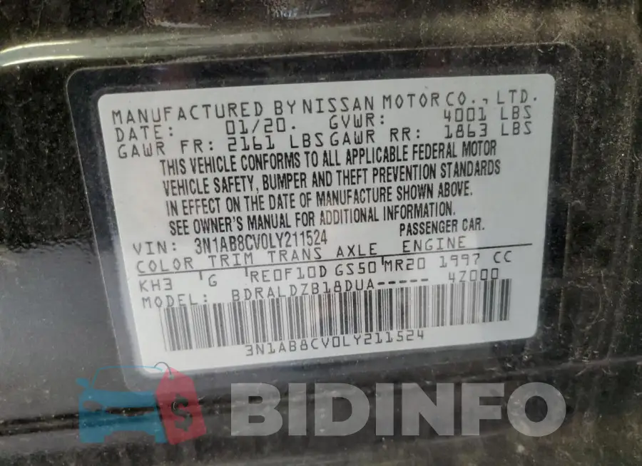 3N1AB8CV0LY211524 Photo# 12