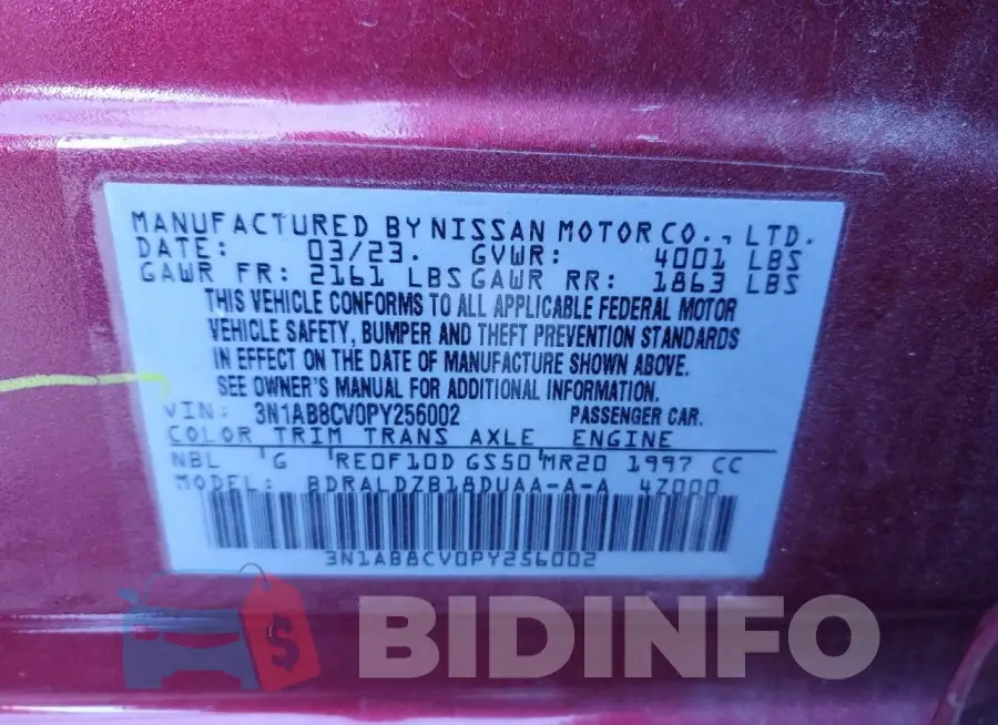 3N1AB8CV0PY256002 Photo# 12