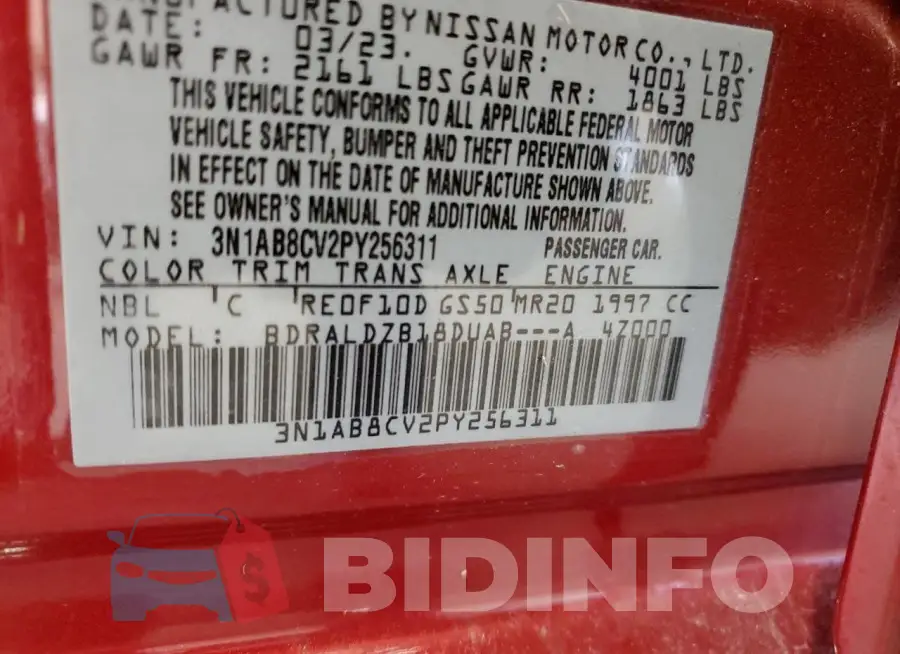 3N1AB8CV2PY256311 Photo# 13