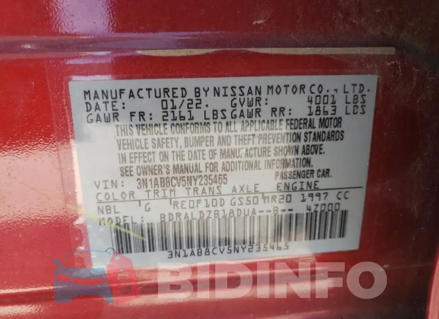 3N1AB8CV5NY235465 Photo# 12
