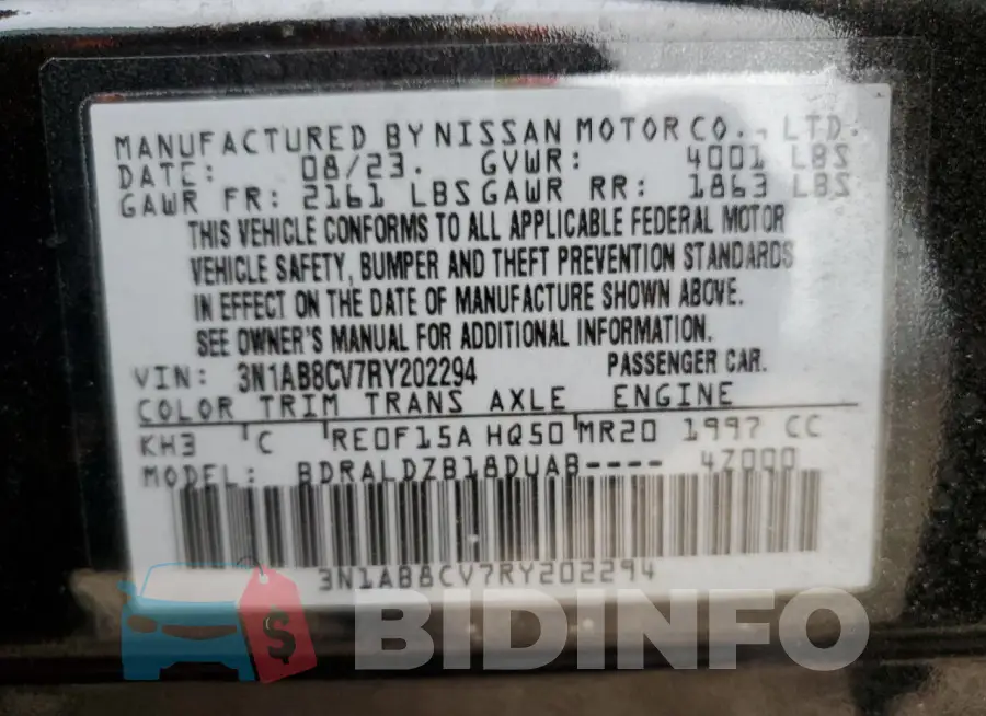 3N1AB8CV7RY202294 Photo# 13