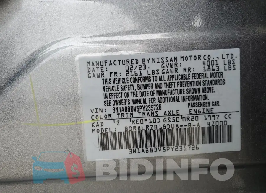 3N1AB8DV5PY235726 Photo# 12