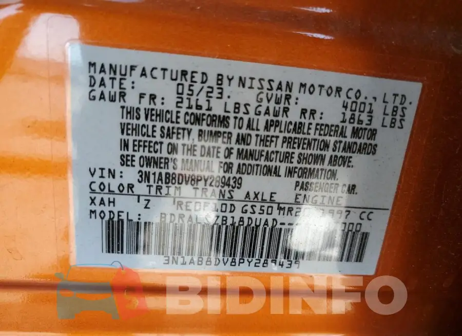 3N1AB8DV8PY289439 Photo# 13