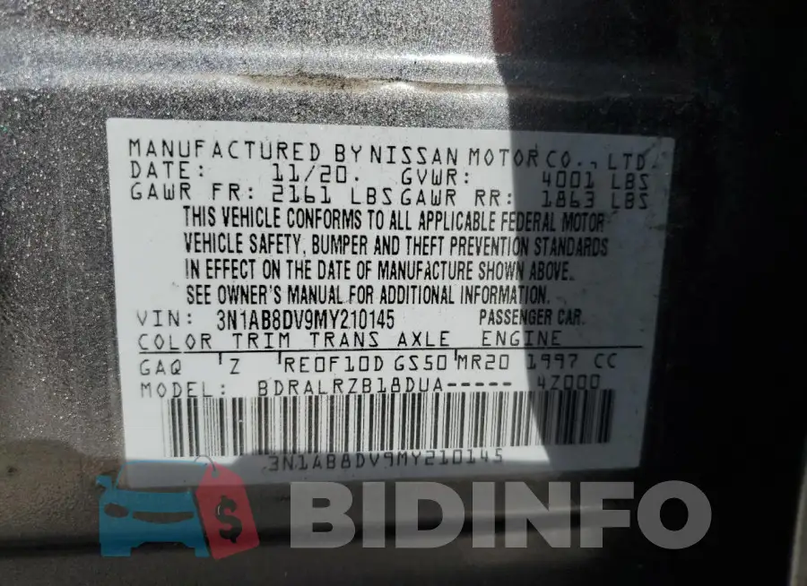 3N1AB8DV9MY210145 Photo# 13