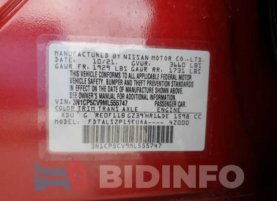 3N1CP5CV9ML555747 Photo# 13