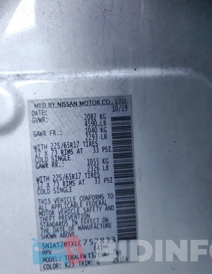5N1AT2MTXLC752833 Photo# 12