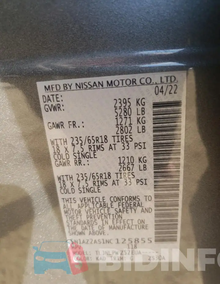 5N1AZ2AS1NC125855 Photo# 13