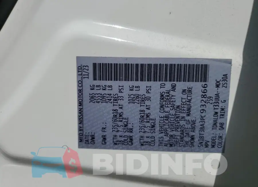 5N1BT3BA3PC932866 Photo# 14