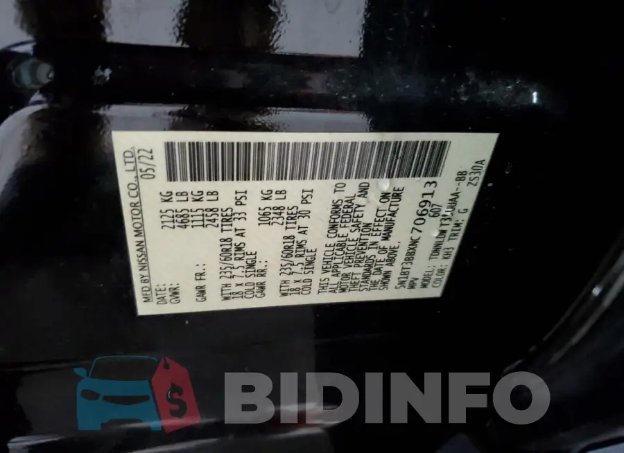 5N1BT3BBXNC706913 Photo# 14