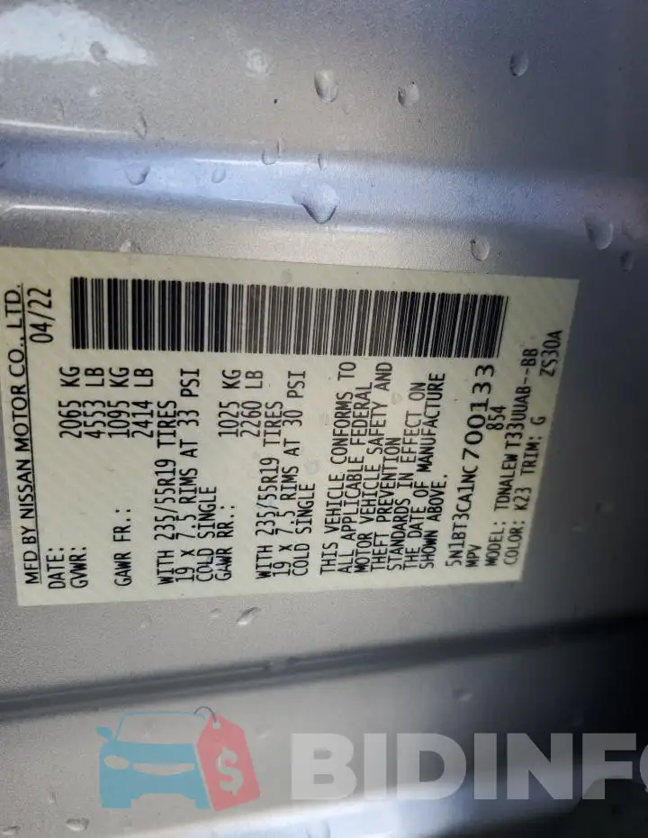 5N1BT3CA1NC700133 Photo# 12