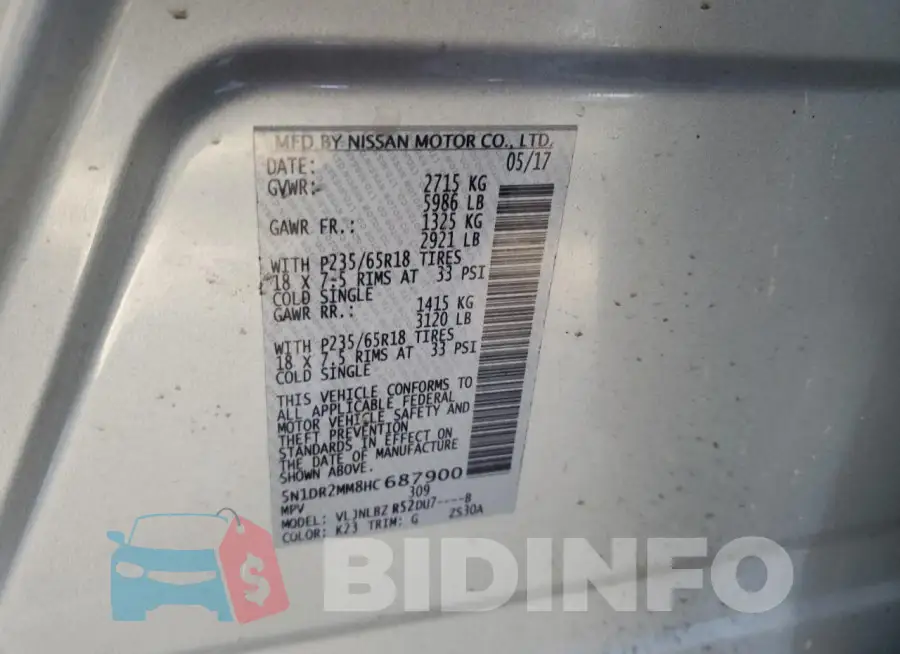 5N1DR2MM8HC687900 Photo# 13