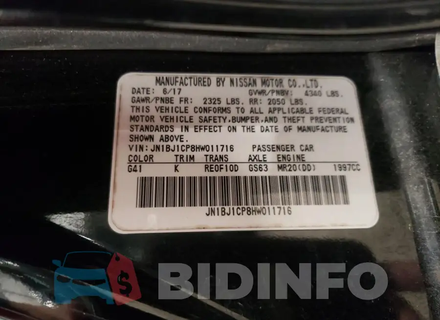 JN1BJ1CP8HW011716 Photo# 14