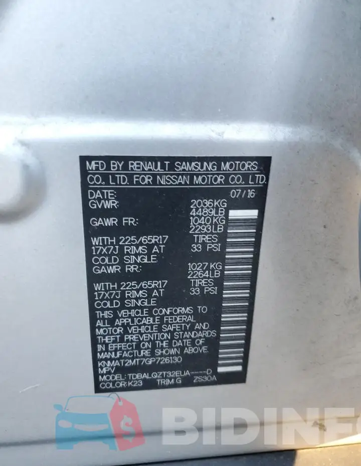 KNMAT2MT7GP726130 Photo# 13
