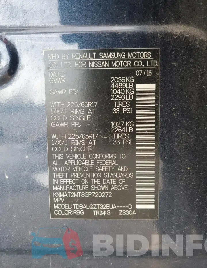 KNMAT2MT8GP720272 Photo# 13