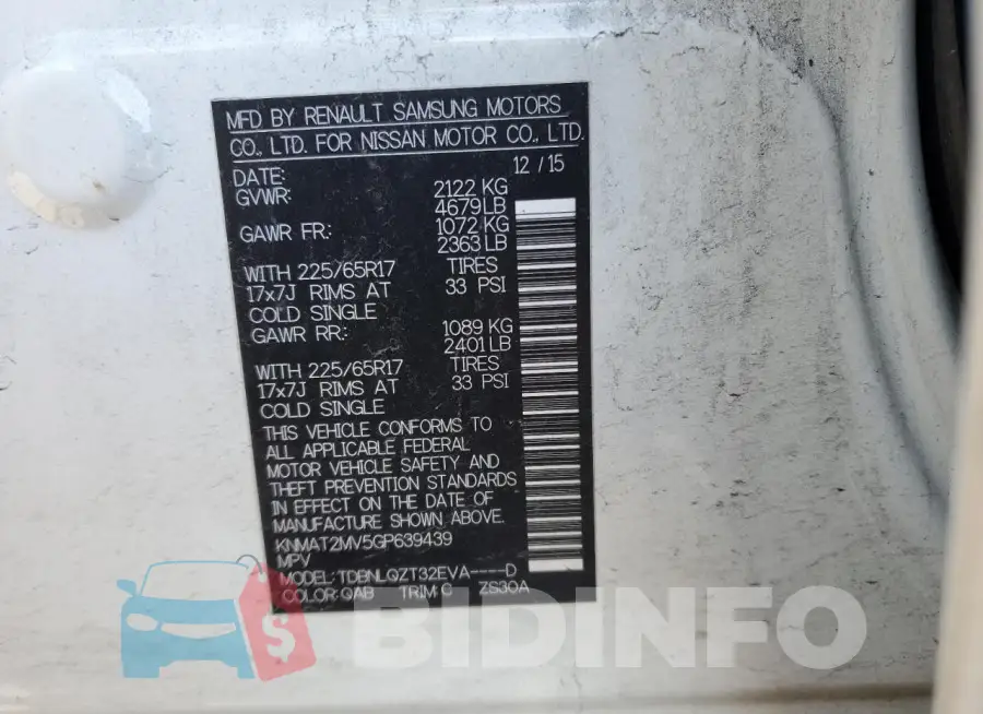KNMAT2MV5GP639439 Photo# 13