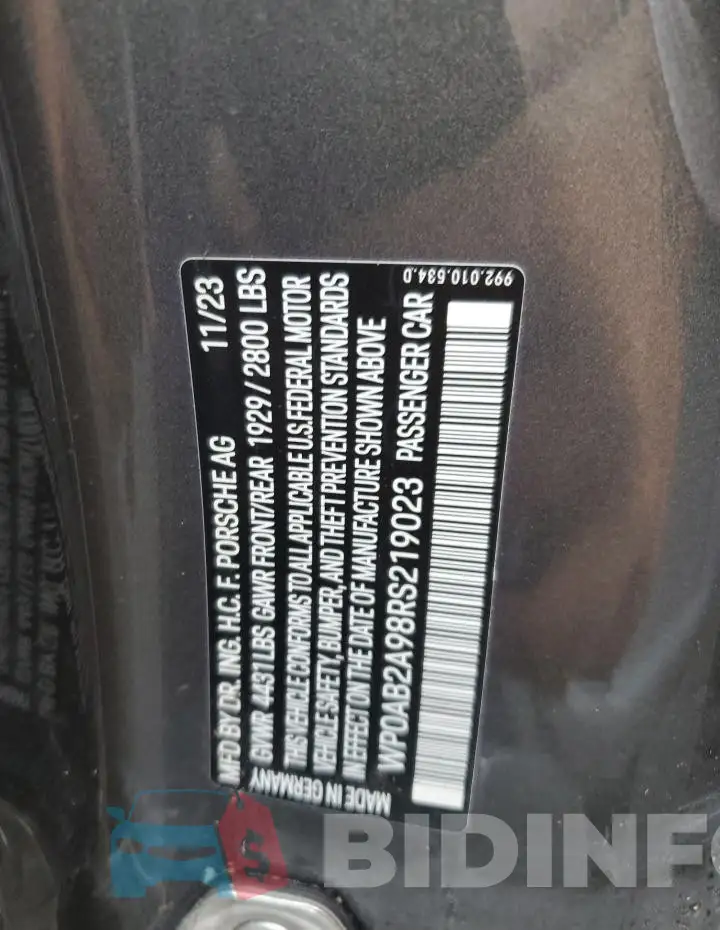 WP0AB2A98RS219023 Photo# 13