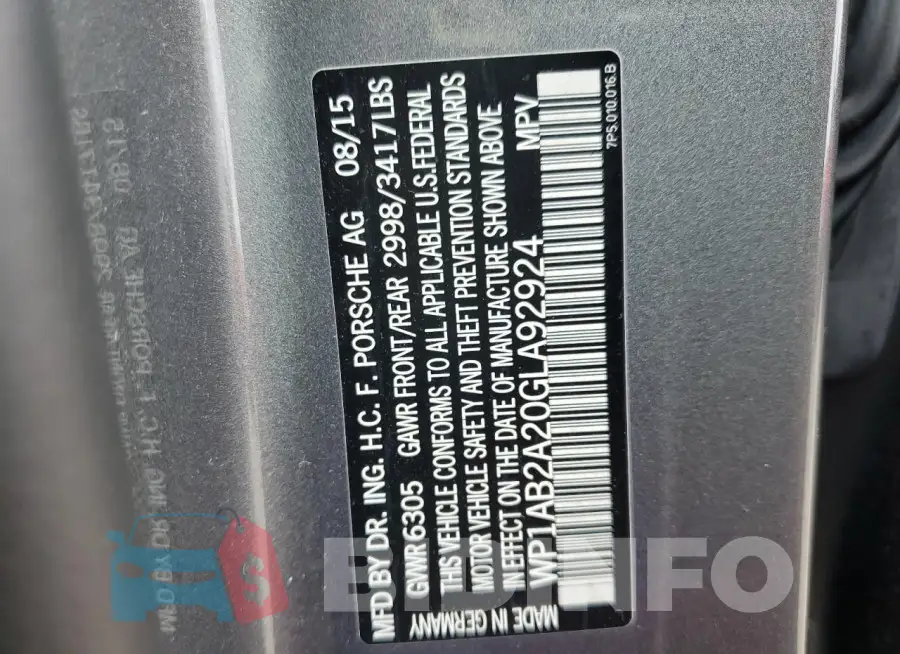 WP1AB2A20GLA92924 Photo# 13