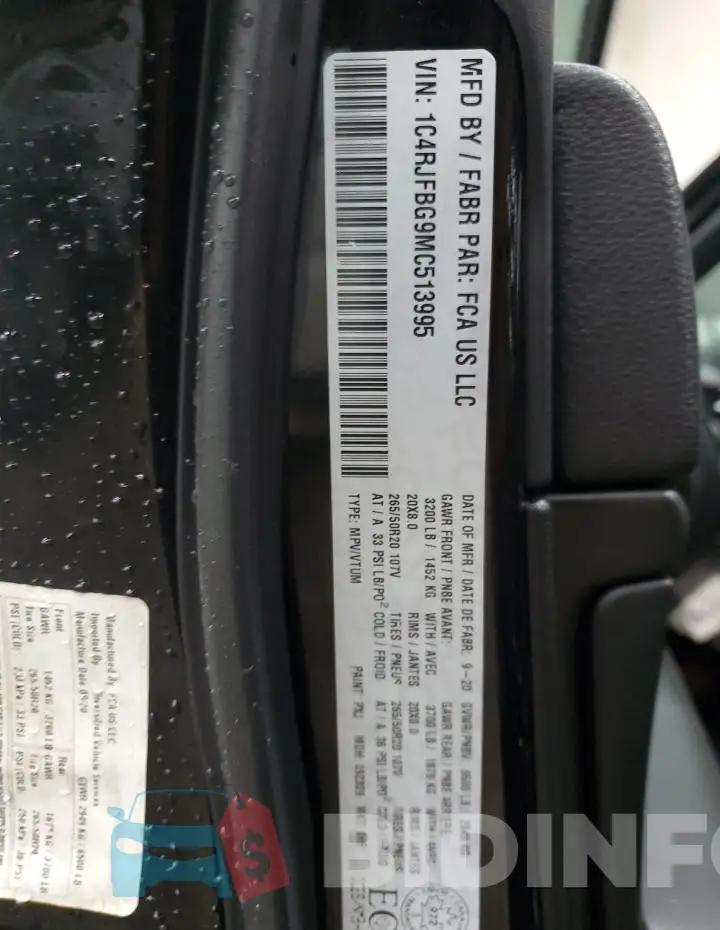 1C4RJFBG9MC513995 Photo# 14