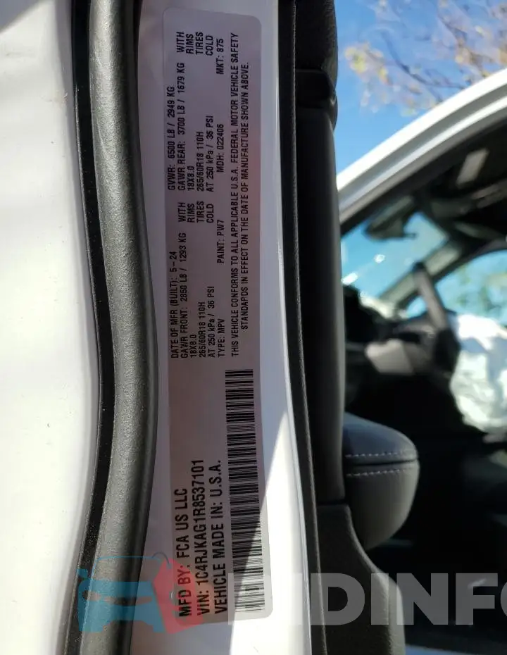 1C4RJKAG1R8537101 Photo# 13