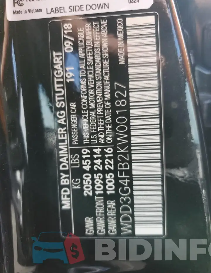 WDD3G4FB2KW001827 Photo# 12