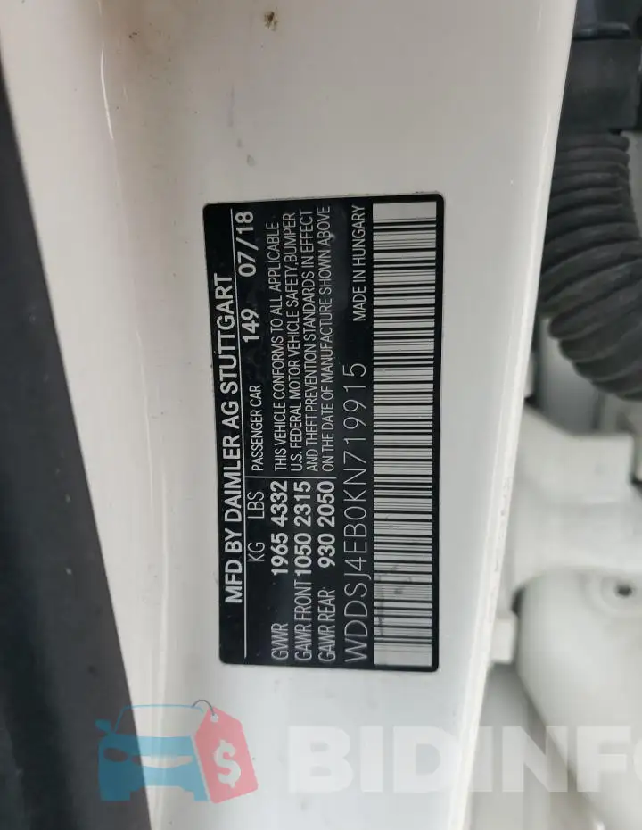 WDDSJ4EB0KN719915 Photo# 12