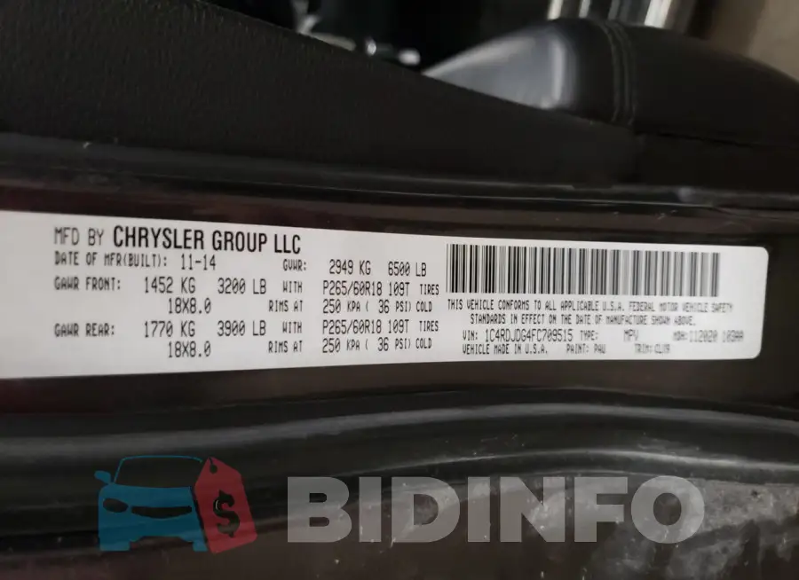 1C4RDJDG4FC709515 Photo# 13