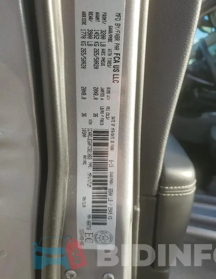 1C4RDJEG0FC921083 Photo# 14