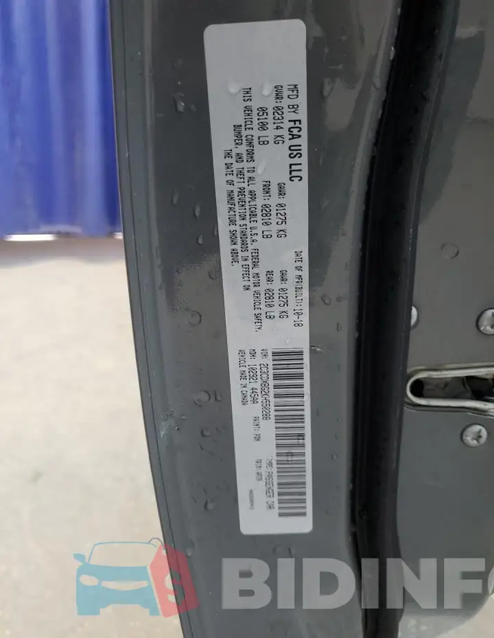 2C3CDXBG2KH550288 Photo# 13