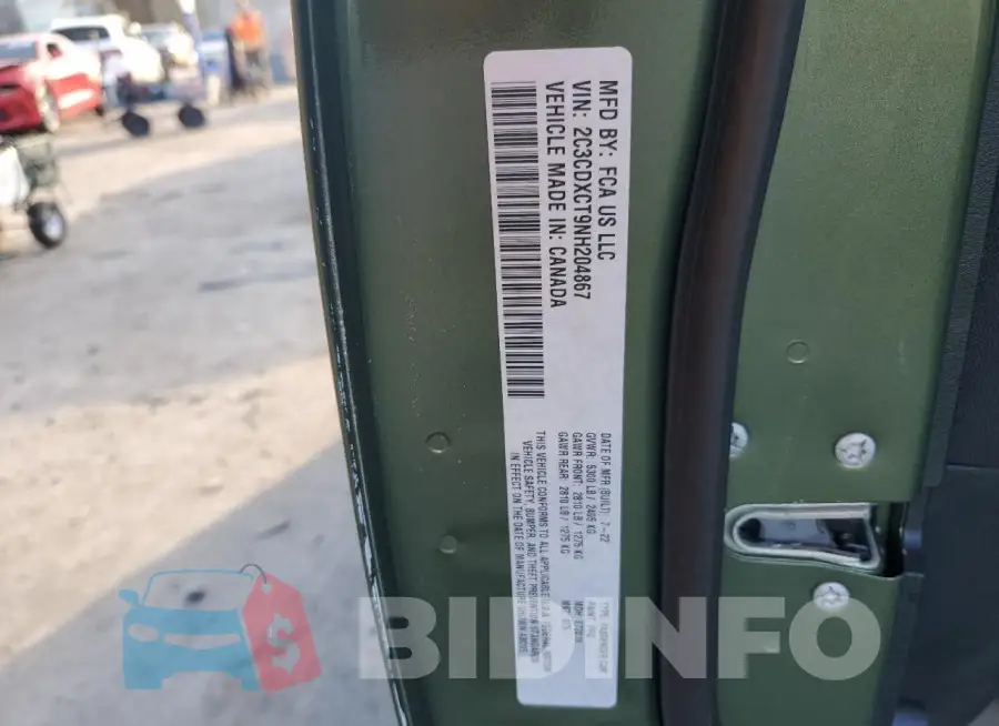 2C3CDXCT9NH204867 Photo# 12