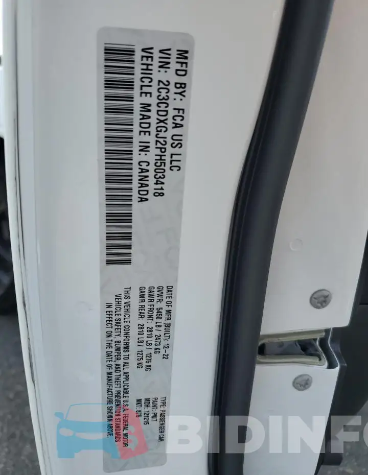 2C3CDXGJ2PH503418 Photo# 12