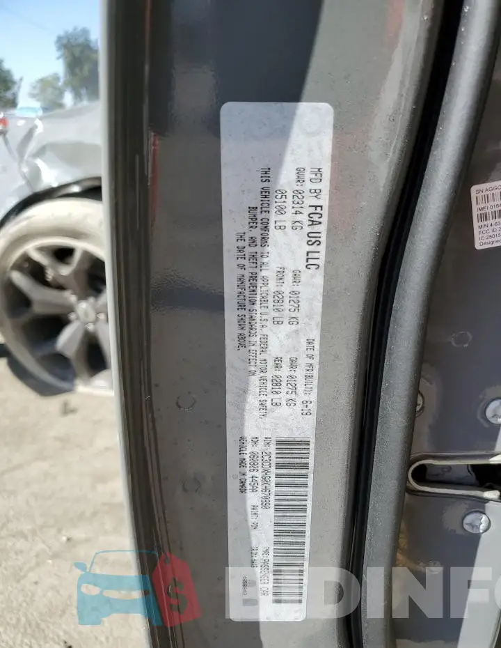 2C3CDXHG0KH670890 Photo# 12