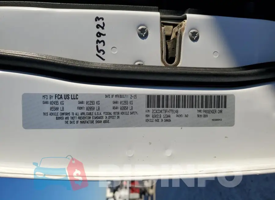 2C3CDXKT9FH779148 Photo# 14
