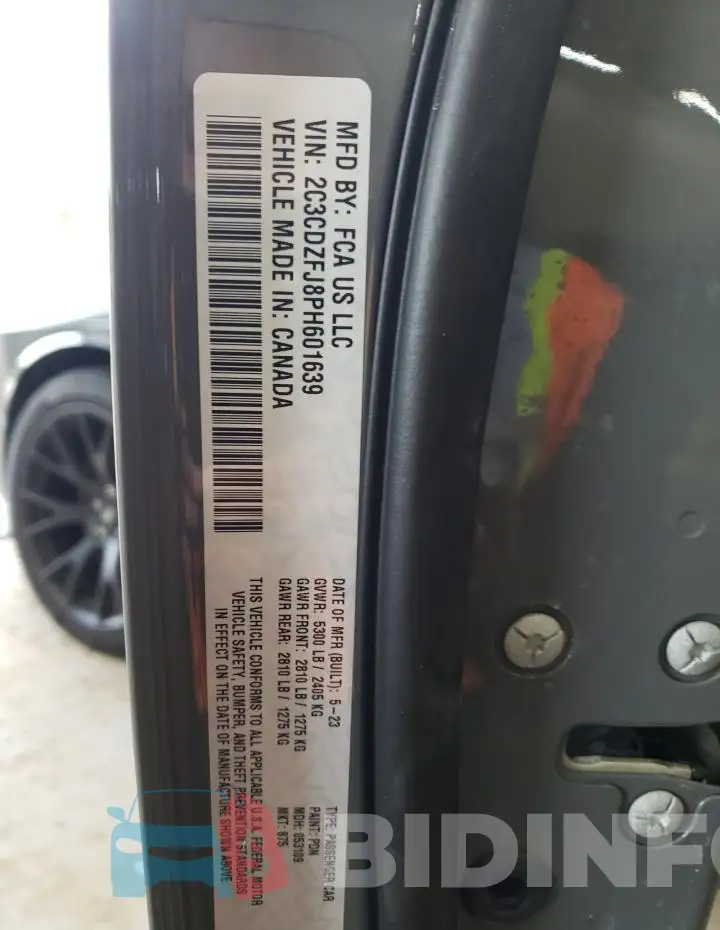 2C3CDZFJ8PH601639 Photo# 12