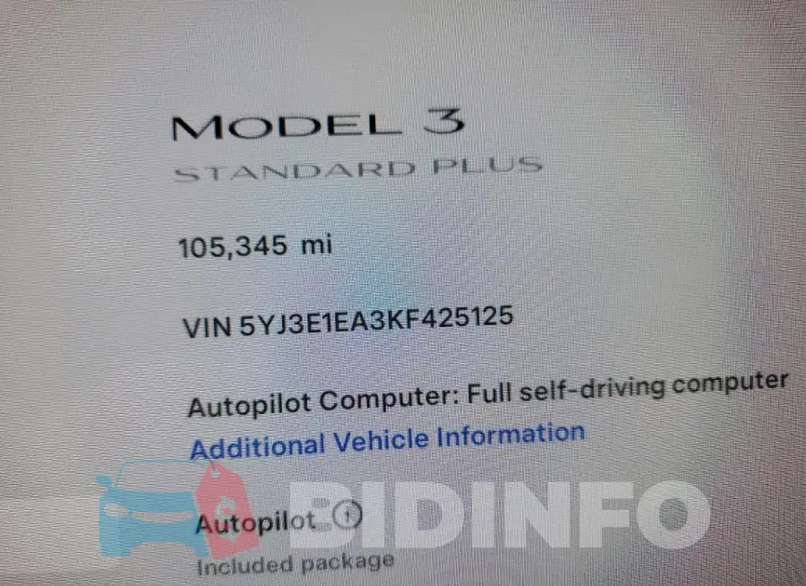 5YJ3E1EA3KF425125 Photo# 9