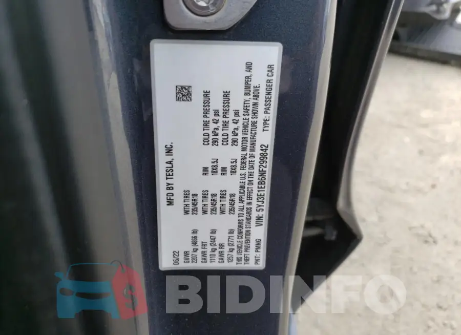 5YJ3E1EB6NF299842 Photo# 12