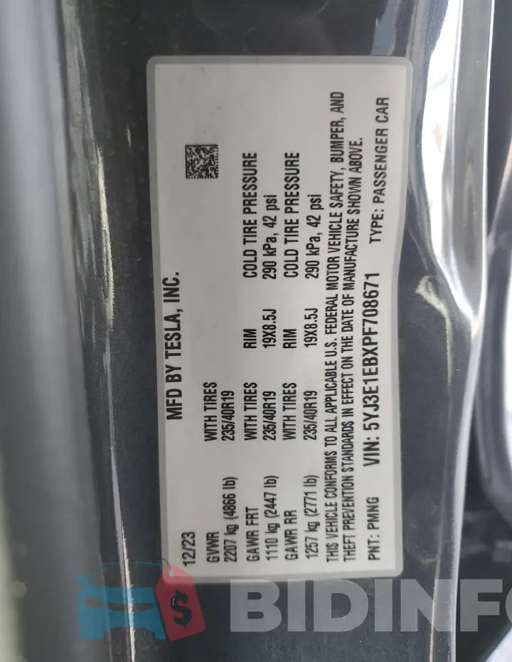 5YJ3E1EBXPF708671 Photo# 12