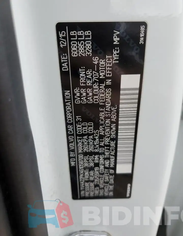 YV4A22PK4G1058700 Photo# 14